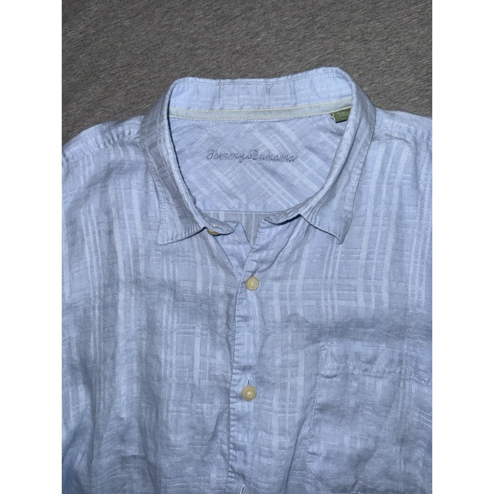 Tommy Bahama Mens XL Relaxed Light Blue 100% Linen Shirt Coastal Resort Luxury